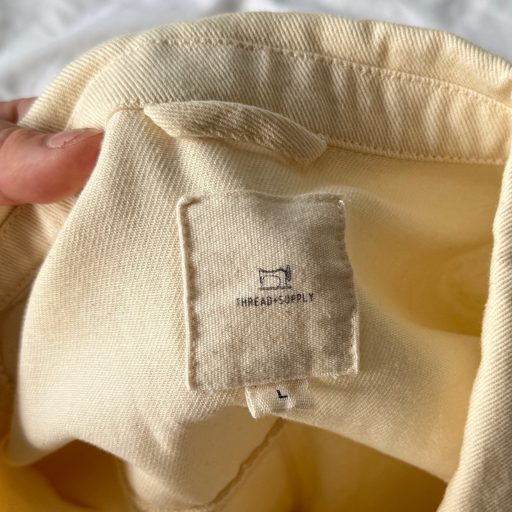 Thread & Supply Cream Lightweight Shirt Jacket women size L - Picture 3 of 9